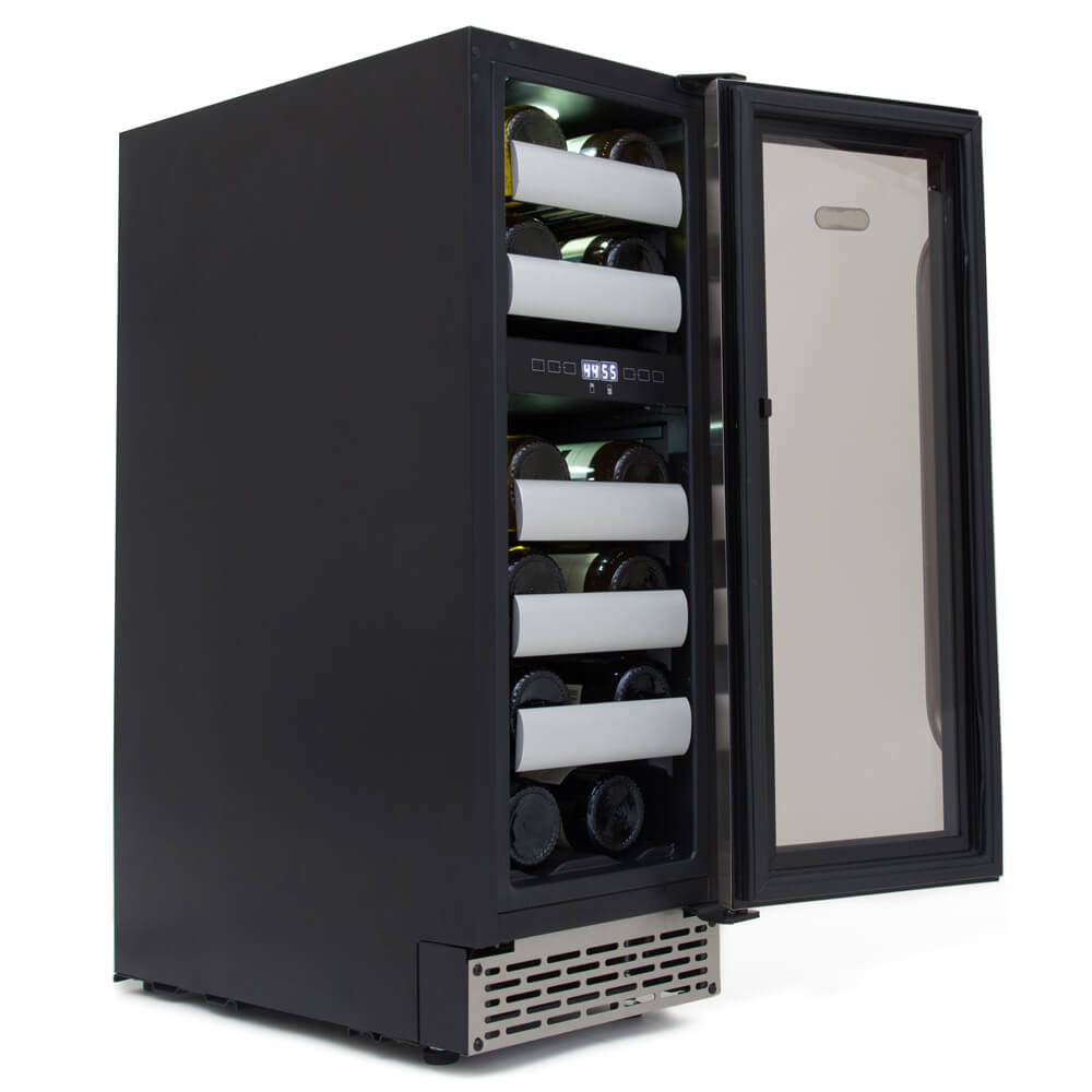 Whynter - Elite 17 Bottle Seamless Stainless Steel Door Dual Zone Built-in Wine Refrigerator | BWR-171DS Whynter - Elite 17 Bottle Seamless Stainless Steel Door Dual Zone Built-in Wine Refrigerator | BWR-171DS