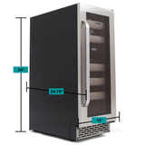 Whynter - Elite 17 Bottle Seamless Stainless Steel Door Dual Zone Built-in Wine Refrigerator | BWR-171DS Whynter - Elite 17 Bottle Seamless Stainless Steel Door Dual Zone Built-in Wine Refrigerator | BWR-171DS