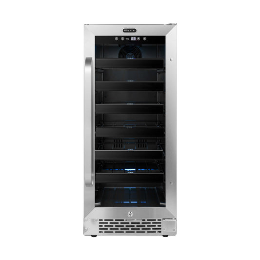 Whynter - BWR-308SB 15 inch Built-In 33 Bottle Undercounter Stainless Steel Wine Refrigerator with Reversible Door, Digital Control, Lock and Carbon Filter  | BWR-308SB