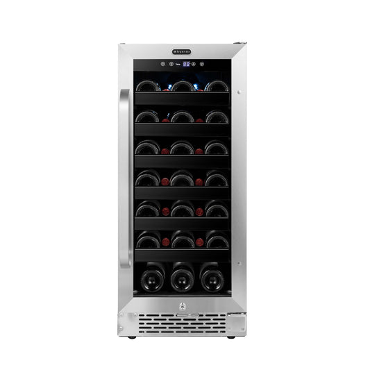 Whynter - BWR-308SB 15 inch Built-In 33 Bottle Undercounter Stainless Steel Wine Refrigerator with Reversible Door, Digital Control, Lock and Carbon Filter  | BWR-308SB