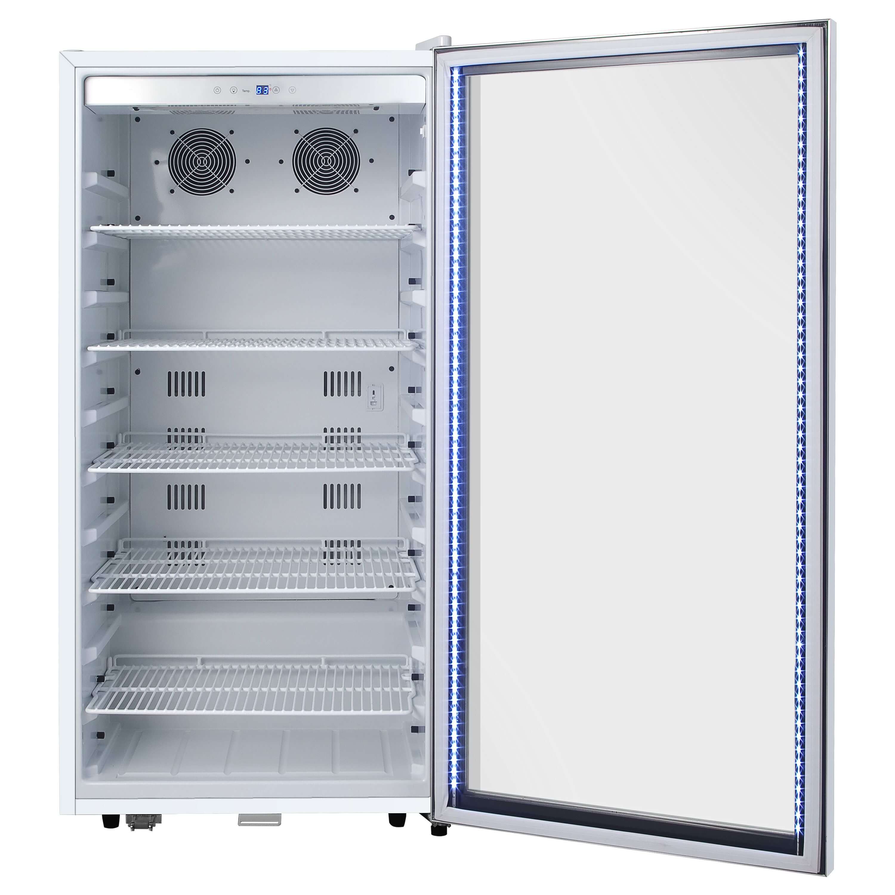 Whynter - Freestanding 8.1 cu. ft. Stainless Steel Commercial Beverage Merchandiser Refrigerator with Superlit Door and Lock – White | CBM-815WS Whynter - Freestanding 8.1 cu. ft. Stainless Steel Commercial Beverage Merchandiser Refrigerator with Superlit Door and Lock – White | CBM-815WS