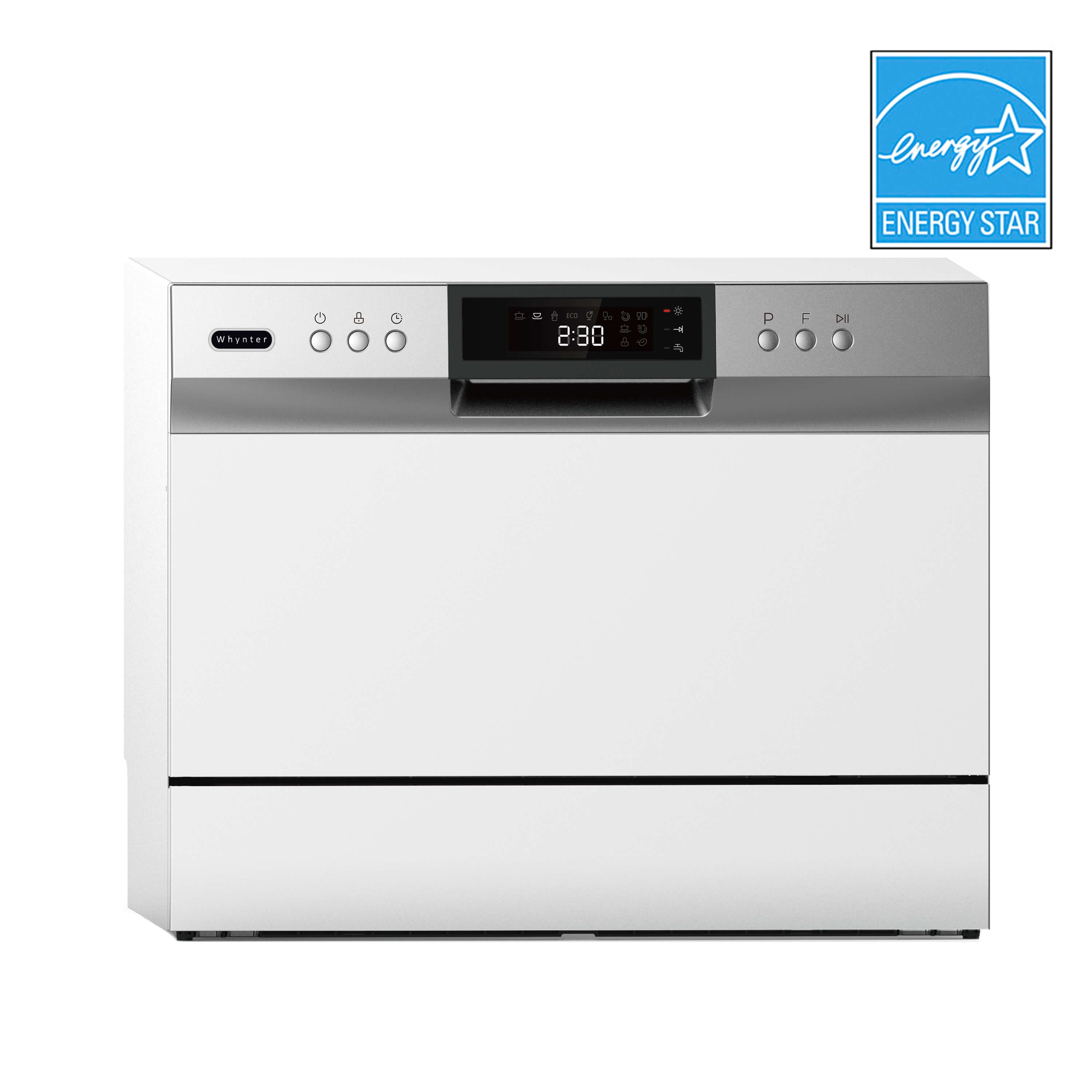 Whynter - Countertop Portable Dishwasher 6 place setting LED Energy Star - White - CDW-6831WES Whynter - Countertop Portable Dishwasher 6 place setting LED Energy Star - White - CDW-6831WES