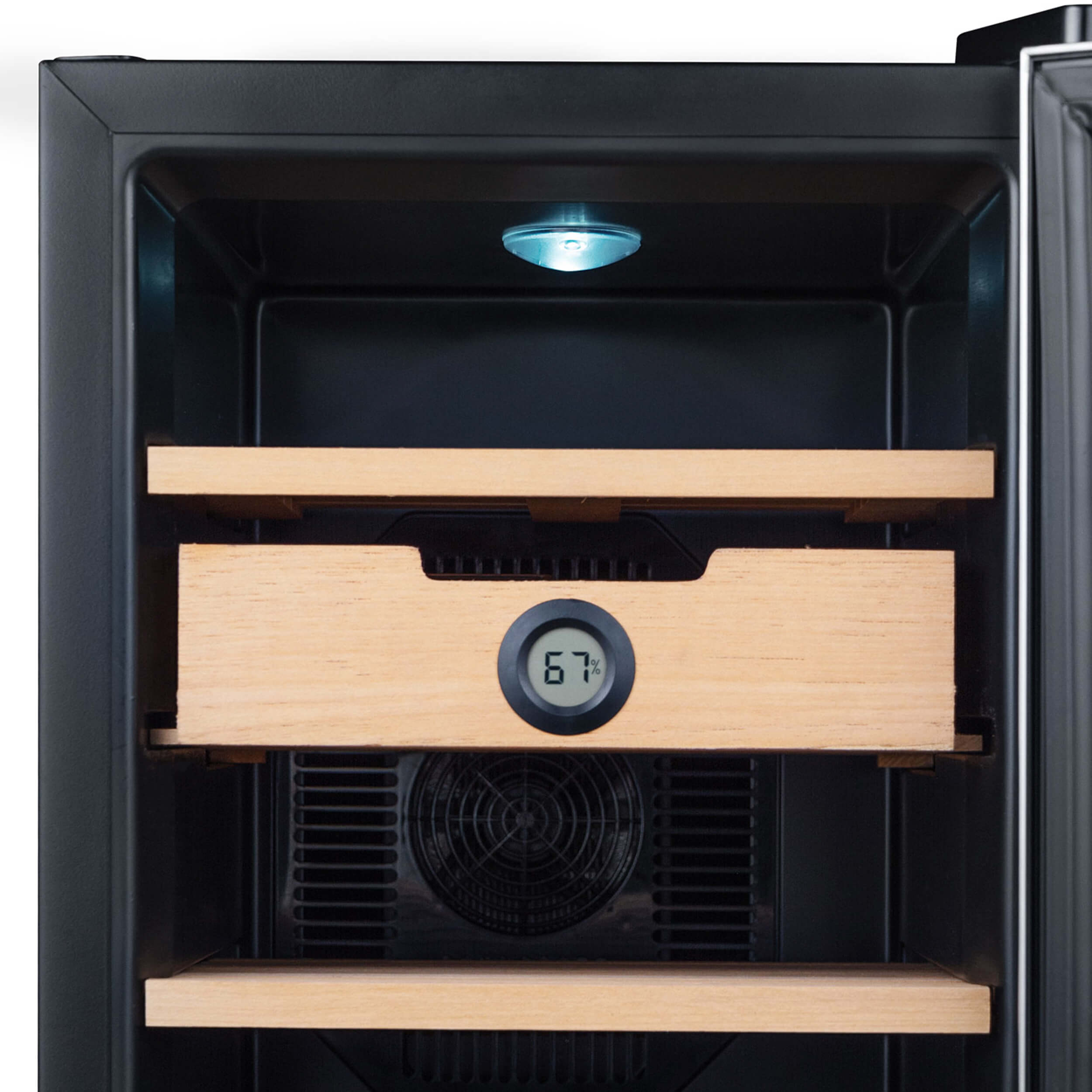 Whynter - 1.2 cu. ft. Stainless Steel Digital Control and Display Cigar Humidor with Spanish Cedar Shelves | CHC-123DS Whynter - 1.2 cu. ft. Stainless Steel Digital Control and Display Cigar Humidor with Spanish Cedar Shelves | CHC-123DS