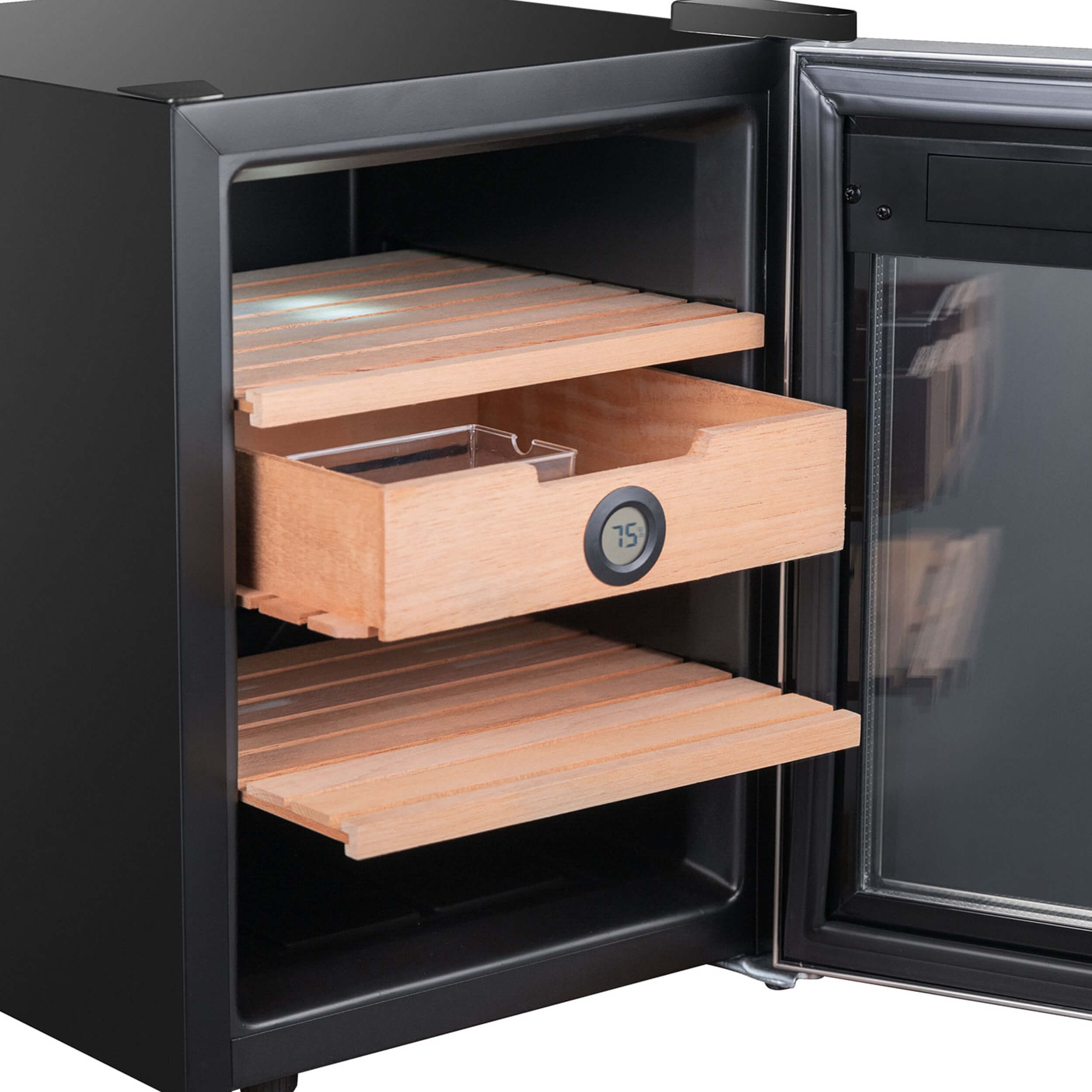 Whynter - 1.2 cu. ft. Stainless Steel Digital Control and Display Cigar Humidor with Spanish Cedar Shelves | CHC-123DS Whynter - 1.2 cu. ft. Stainless Steel Digital Control and Display Cigar Humidor with Spanish Cedar Shelves | CHC-123DS