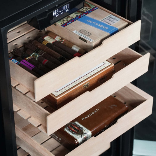 Whynter - 4.2 cu.ft. Cigar Cabinet Cooler and Humidor with Humidity Temperature Control and Spanish Cedar Shelves | CHC-421HC Whynter - 4.2 cu.ft. Cigar Cabinet Cooler and Humidor with Humidity Temperature Control and Spanish Cedar Shelves | CHC-421HC