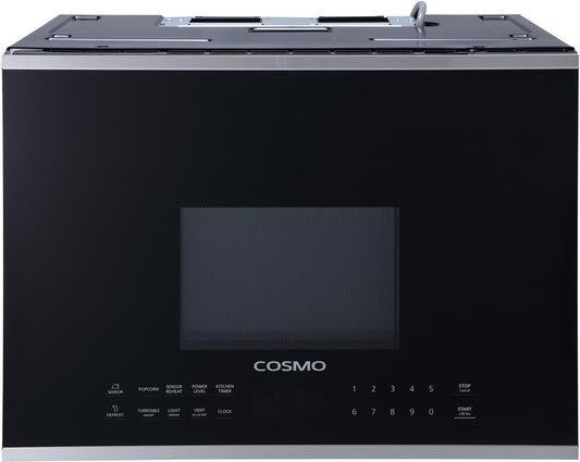 Cosmo - 24 In. 1.34 cu. ft. Over the Range Microwave in Stainless Steel with Vent Fan | COS-2413ORM1SS