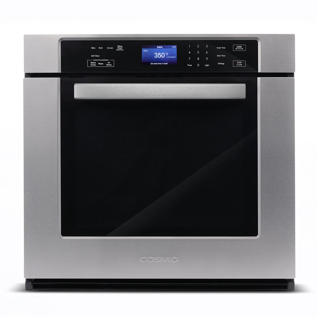 Cosmo - 30 in. 5 cu. ft. Single Electric Wall Oven with True European Convection and Self Cleaning in Stainless Steel | COS-30ESWC Cosmo - 30 in. 5 cu. ft. Single Electric Wall Oven with True European Convection and Self Cleaning in Stainless Steel | COS-30ESWC