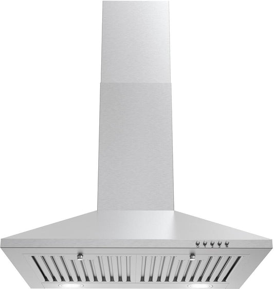 Cosmo - 24 in. Ducted Wall Mount Range Hood in Stainless Steel with LED Lighting and Permanent Filters | COS-6324EWH