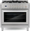 Cosmo - 36 in. 3.8 cu. ft. Single Oven Gas Range with 5 Burner Cooktop and Heavy Duty Cast Iron Grates in Stainless Steel | COS-965AGFC