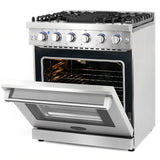 Cosmo - EPGR304 30 in. Slide-In Freestanding Gas Range with 5 Sealed Burners, Cast Iron Grates, 4.5 cu. ft. Capacity Convection Oven in Stainless Steel | COS-EPGR304 Cosmo - EPGR304 30 in. Slide-In Freestanding Gas Range with 5 Sealed Burners, Cast Iron Grates, 4.5 cu. ft. Capacity Convection Oven in Stainless Steel | COS-EPGR304