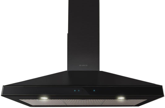 Elica - VARNA BLACK - Techne - 30" W x 19 11/16" D x 10 1/4" H, Black Stainless & Black Glass - Wall Mount Hoods | EVR630BL
