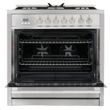 Cosmo - Commercial-Style 36 in. 3.8 cu. ft. Single Oven Dual Fuel Range with 8 Function Convection Oven in Stainless Steel | COS-F965NF Cosmo - Commercial-Style 36 in. 3.8 cu. ft. Single Oven Dual Fuel Range with 8 Function Convection Oven in Stainless Steel | COS-F965NF
