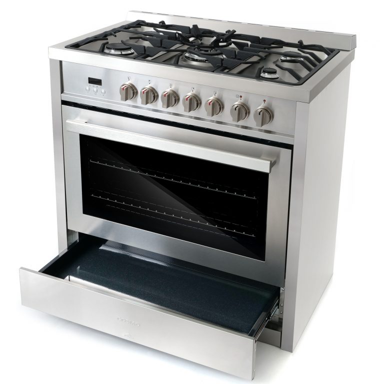 Cosmo - Commercial-Style 36 in. 3.8 cu. ft. Single Oven Dual Fuel Range with 8 Function Convection Oven in Stainless Steel | COS-F965NF Cosmo - Commercial-Style 36 in. 3.8 cu. ft. Single Oven Dual Fuel Range with 8 Function Convection Oven in Stainless Steel | COS-F965NF