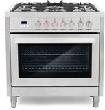 Cosmo - Commercial-Style 36 in. 3.8 cu. ft. Single Oven Dual Fuel Range with 8 Function Convection Oven in Stainless Steel | F965 Cosmo - Commercial-Style 36 in. 3.8 cu. ft. Single Oven Dual Fuel Range with 8 Function Convection Oven in Stainless Steel | F965
