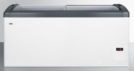 Summit Commercial - 60" 14.8 Cu.Ft. White with Sliding Glass Door & Lock Chest Freezer