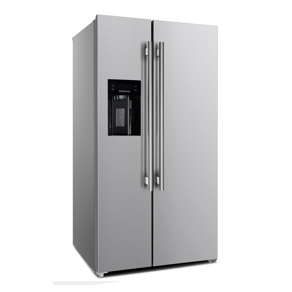 FORNO - 36 in. W x 29.86 in. D 20 cu. ft. Side by Side Refrigerator in Stainless Steel with Ice Maker FORNO - 36 in. W x 29.86 in. D 20 cu. ft. Side by Side Refrigerator in Stainless Steel with Ice Maker