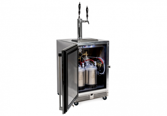 Perlick - 24" Mobile Tap, 2 Faucet Nitro and Cold Brew/Wine Dispensing Kit with Casters - HP24TS-2MNC
