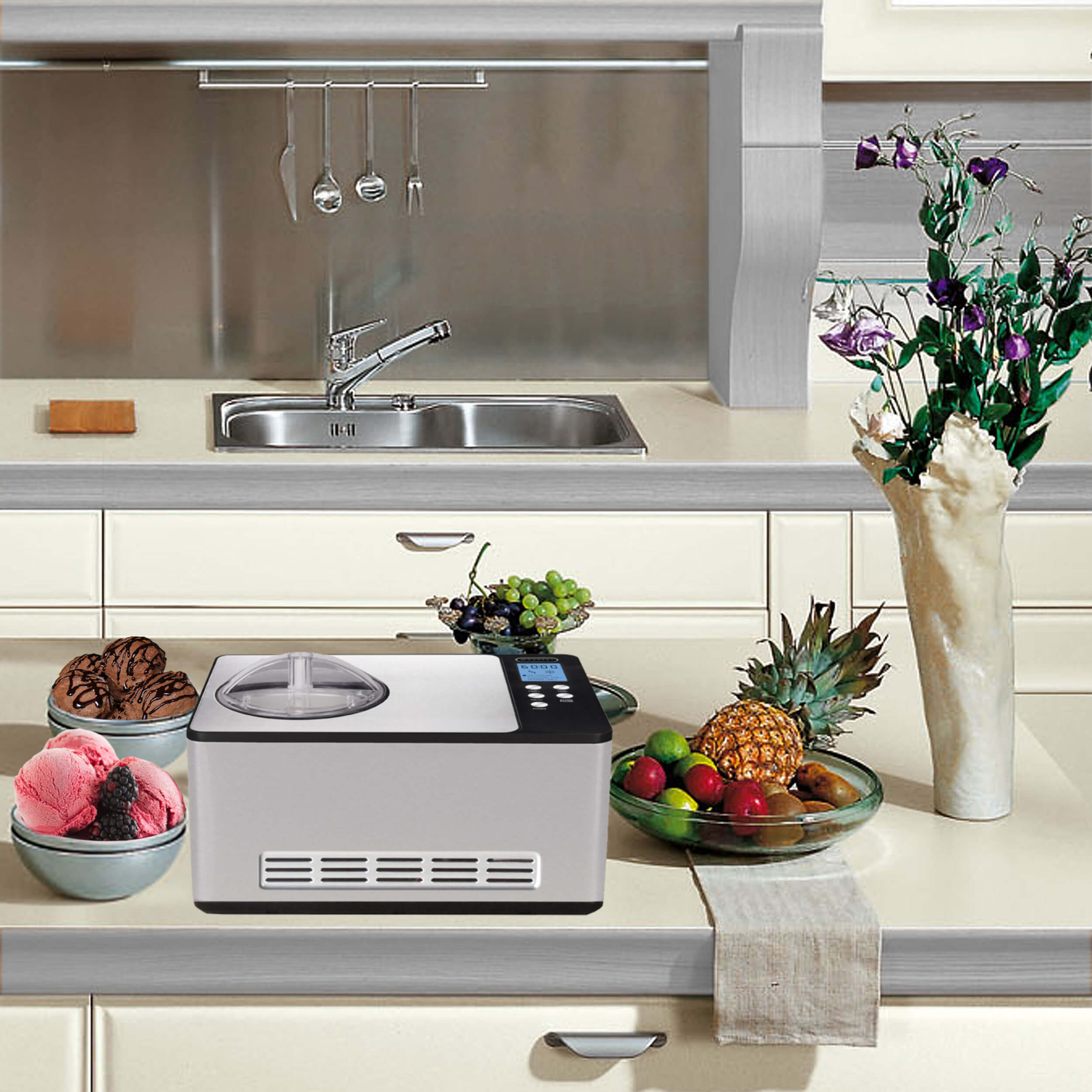 Whynter - Ice Cream Maker - Stainless Steel | ICM-200LS Whynter - Ice Cream Maker - Stainless Steel | ICM-200LS