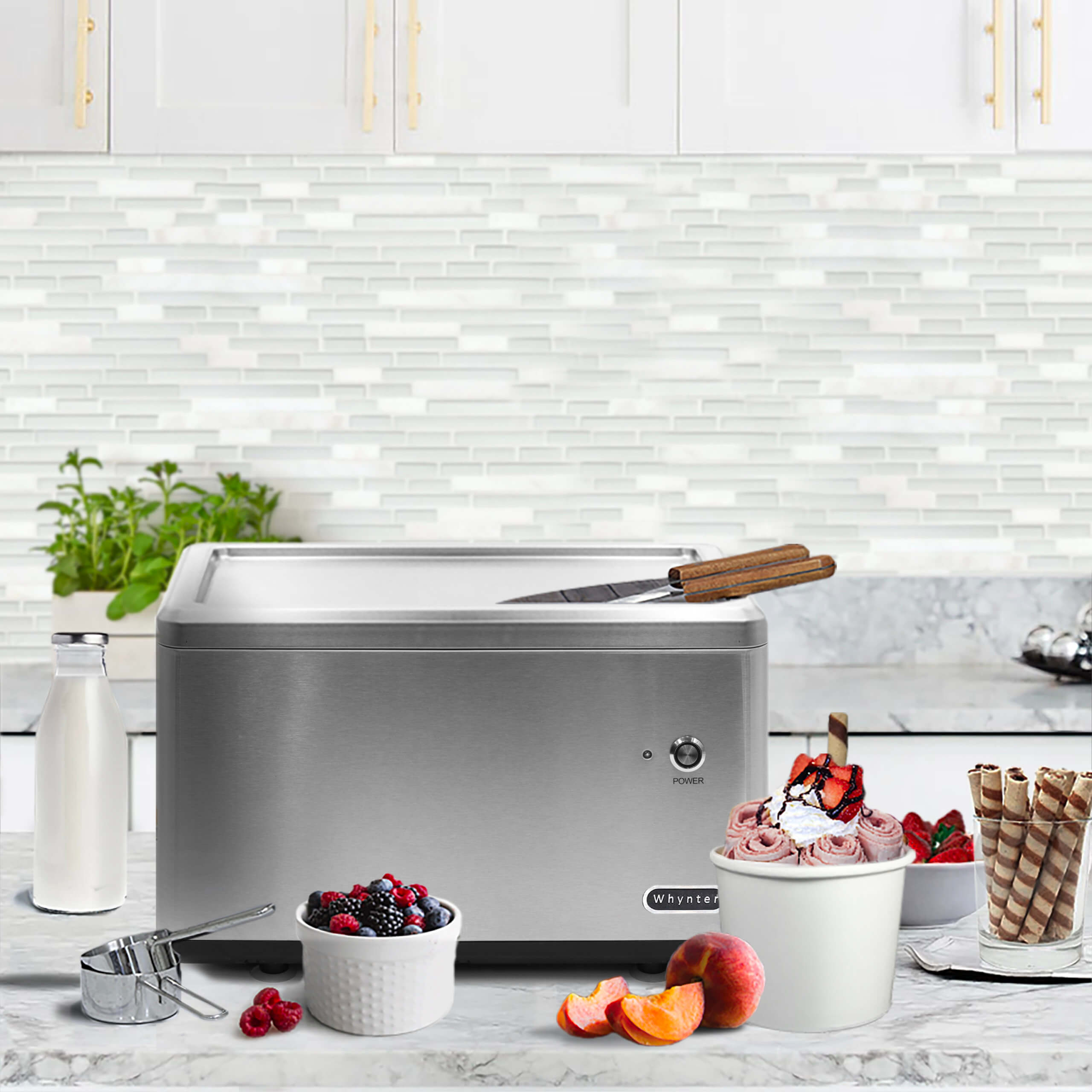 Whynter - Portable Instant Ice Cream Maker Frozen Pan Roller in Stainless Steel | ICR-300SS Whynter - Portable Instant Ice Cream Maker Frozen Pan Roller in Stainless Steel | ICR-300SS