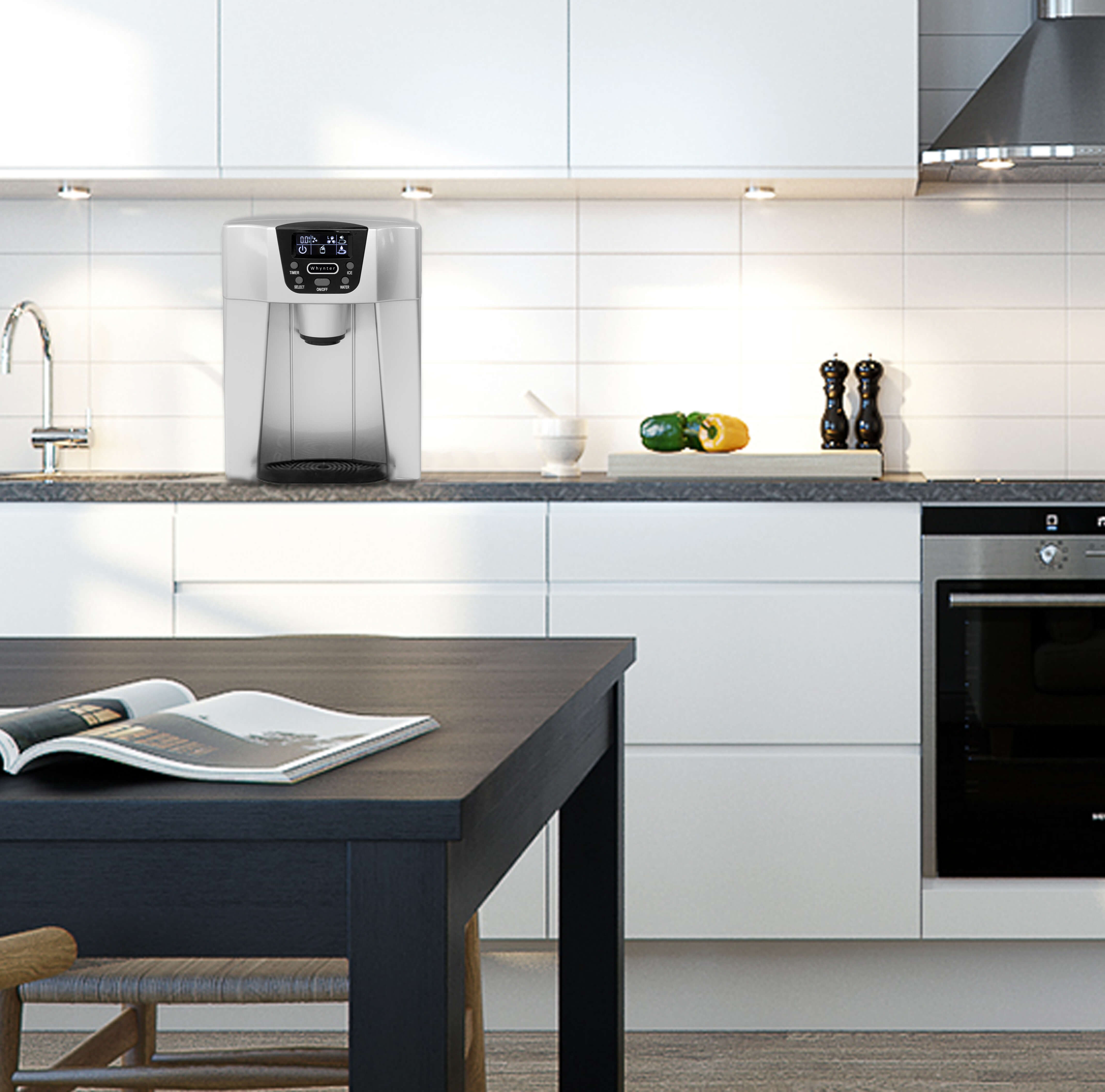 Whynter - Countertop Direct Connection Ice Maker and Water Dispenser - Silver | IDC-221SC Whynter - Countertop Direct Connection Ice Maker and Water Dispenser - Silver | IDC-221SC