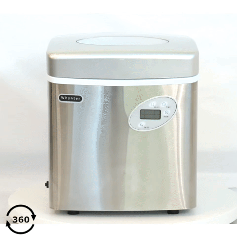 Whynter - Portable Ice Maker with 49lb Capacity Stainless Steel with Water Connection | IMC-491DC