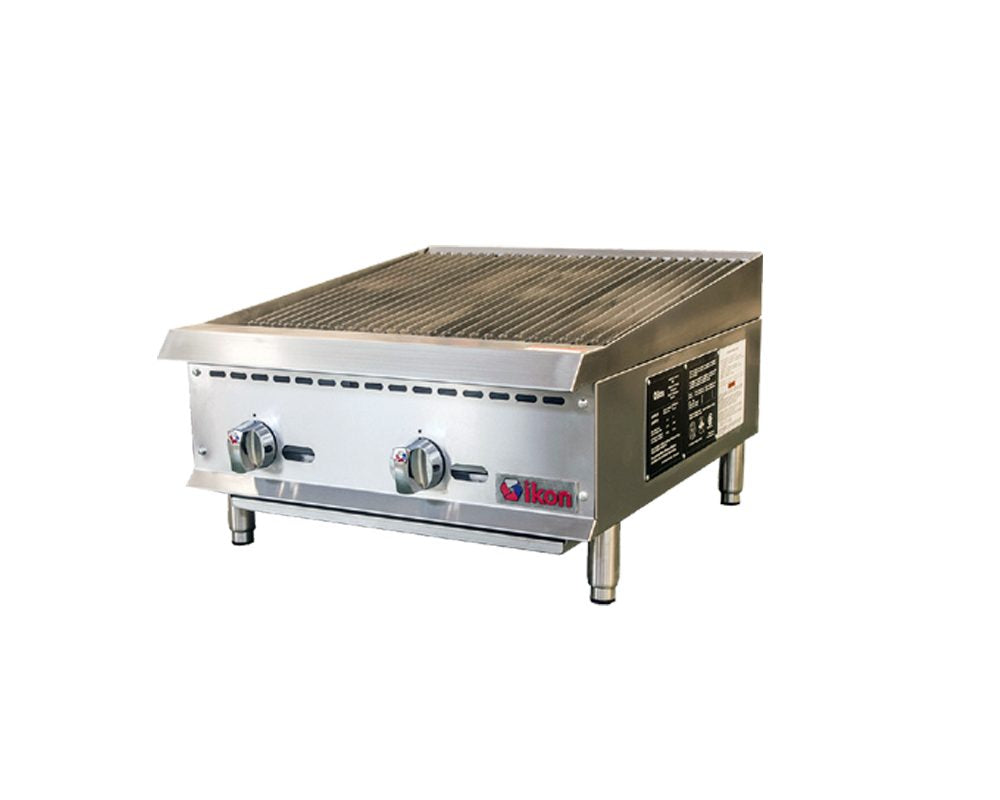 IKON COOKING - Commercial - 24" Gas 2 Burner Manual Control Radiant Broiler - 70,000 BTU - 24” - IRB-24 IKON COOKING - Commercial - 24" Gas 2 Burner Manual Control Radiant Broiler - 70,000 BTU - 24” - IRB-24