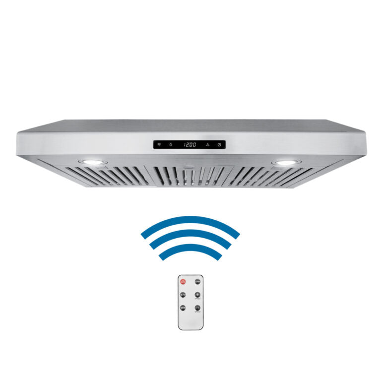 Cosmo - 30 in. Under Cabinet Range Hood with Digital Touch Controls, 3-Speed Fan, LED Lights and Permanent Filters in Stainless Stee | COS-KS6U30 Cosmo - 30 in. Under Cabinet Range Hood with Digital Touch Controls, 3-Speed Fan, LED Lights and Permanent Filters in Stainless Stee | COS-KS6U30