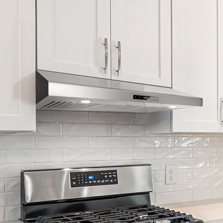 Cosmo - 36 in. Under Cabinet Range Hood with Digital Touch Controls, 3-Speed Fan, LED Lights and Permanent Filters in Stainless Steel | COS-KS6U36 Cosmo - 36 in. Under Cabinet Range Hood with Digital Touch Controls, 3-Speed Fan, LED Lights and Permanent Filters in Stainless Steel | COS-KS6U36