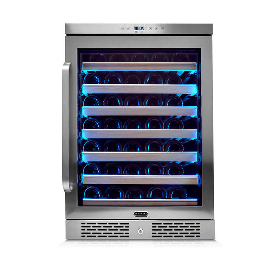 Whynter -  Elite Spectrum Lightshow 54 Bottle Stainless Steel 24 inch Built-in Wine Refrigerator | BWR-545XS