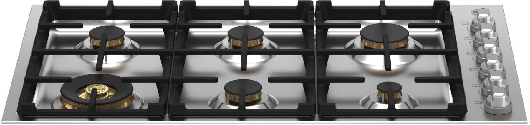 Bertazzoni - 36" Drop-in Gas Cooktop 6 Brass Burners - MAST366QBXT Bertazzoni - 36" Drop-in Gas Cooktop 6 Brass Burners - MAST366QBXT