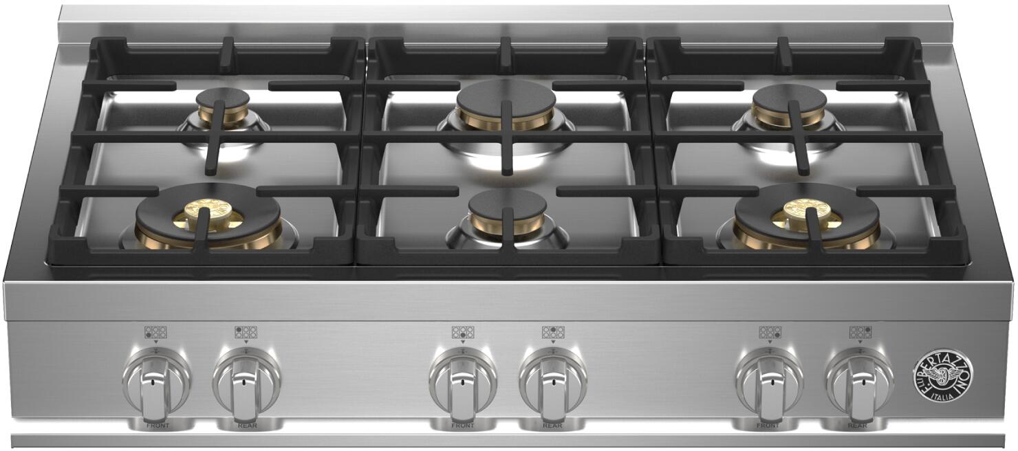 Bertazzoni | 36" Gas Rangetop 6 Brass Burners | MAST366RTBXT Bertazzoni | 36" Gas Rangetop 6 Brass Burners | MAST366RTBXT