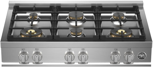 Bertazzoni | 36" Gas Rangetop 6 Brass Burners | MAST366RTBXT