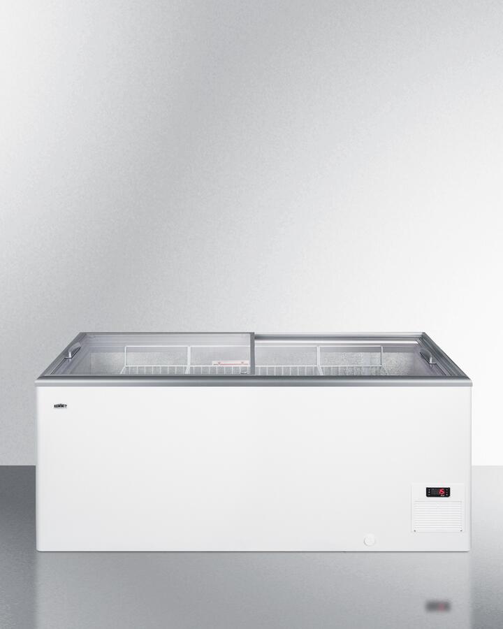 Summit Commercial - 61" 16.6 Cu.Ft. White with Sliding Glass Door & Lock Chest Freezer Summit Commercial - 61" 16.6 Cu.Ft. White with Sliding Glass Door & Lock Chest Freezer