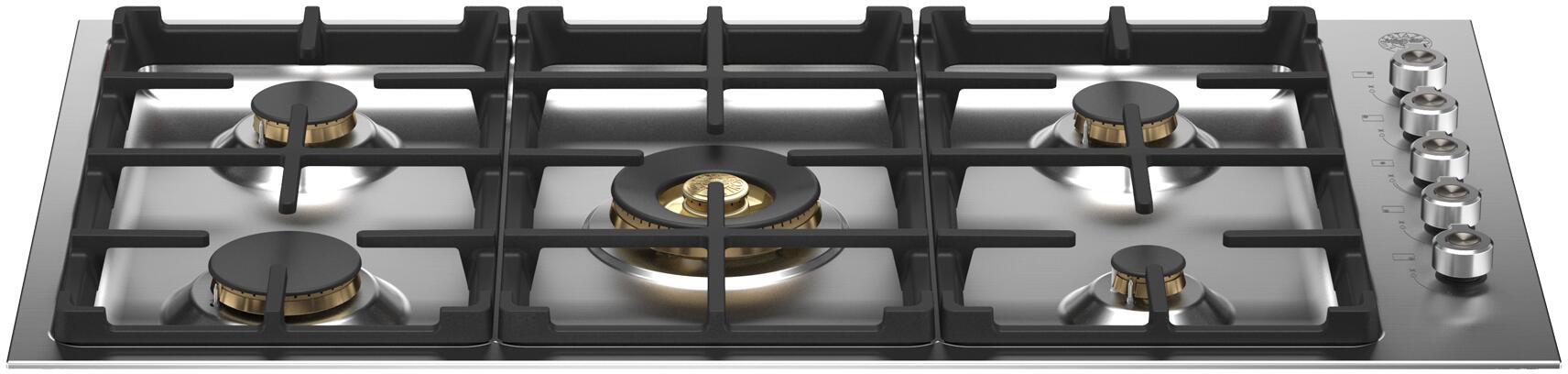 Bertazzoni - 36" Drop-in Gas Cooktop 5 Brass Burners - PROF365QBXT Bertazzoni - 36" Drop-in Gas Cooktop 5 Brass Burners - PROF365QBXT