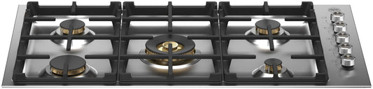 Bertazzoni - 36" Drop-in Gas Cooktop 5 Brass Burners - PROF365QBXT