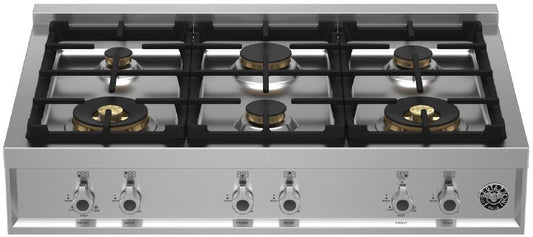 Bertazzoni | 36" Gas Rangetop 6 Brass Burners | PROF366RTBXT