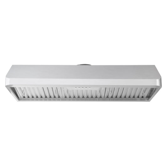 Cosmo - 48 in. Under Cabinet Range Hood with Push Button Controls, Permanent Filters, 3-Speed Fan and LED Lights in Stainless Steel | COS-QB48