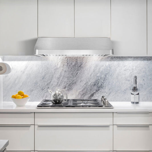 Cosmo - 30 in. Ducted Under Cabinet Range Hood in Stainless Steel with Push Button Controls, LED Lighting and Permanent Filters | COS-QB75