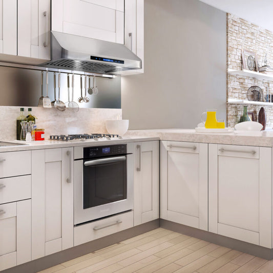 Cosmo - 30 in. Ducted Under Cabinet Range Hood in Stainless Steel with Touch Display, LED Lighting and Permanent Filters | COS-QS75