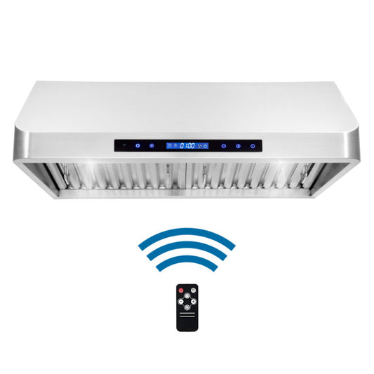 Cosmo - 30 in. Ducted Under Cabinet Range Hood in Stainless Steel with Touch Display, LED Lighting and Permanent Filters | COS-QS75