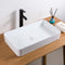 24 x 16 inch Bathroom Vessel Sink White Rectangular Above Counter Porcelain Ceramic
