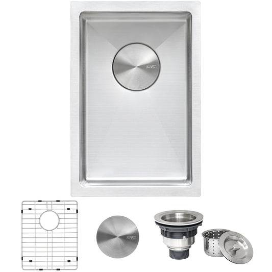 Ruvati 12 inch Undermount Bar Prep Tight Raduis 16 Gauge Kitchen Sink Stainless Steel Single Bowl – RVH7112