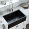 33 x 20 inch Fireclay Reversible Farmhouse Apron-Front Kitchen Sink Single Bowl – Gloss Black