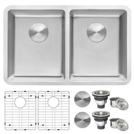 28-inch Undermount Kitchen Sink 50/50 Double Bowl 16 Gauge Stainless Steel
