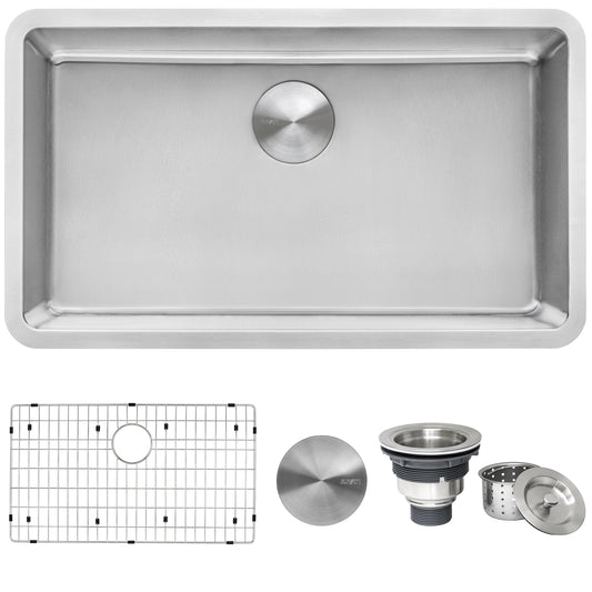 31-inch Undermount Kitchen Sink 16 Gauge Stainless Steel Single Bowl