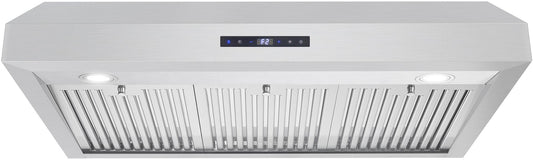 Cosmo - 36 in. Under Cabinet Range Hood with Digital Touch Controls, 3-Speed Fan, LED Lights and Permanent Filters in Stainless Steel | UMC36