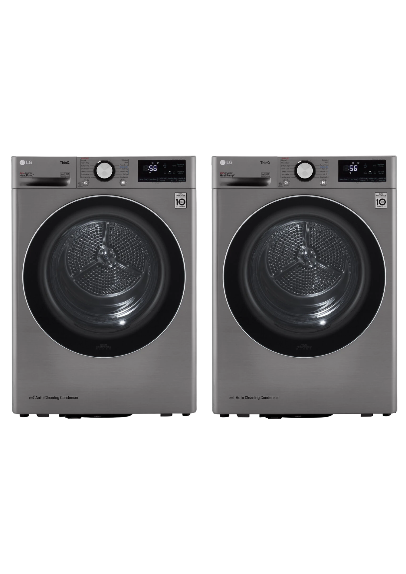 LG - 27 in. 4.5 cu. ft. Ultra Large Capacity Black Steel Smart Front Load Washing Machine and LG - 4.2 Cu. Ft. Graphite Steel Compact Electric Dryer LG - 27 in. 4.5 cu. ft. Ultra Large Capacity Black Steel Smart Front Load Washing Machine and LG - 4.2 Cu. Ft. Graphite Steel Compact Electric Dryer