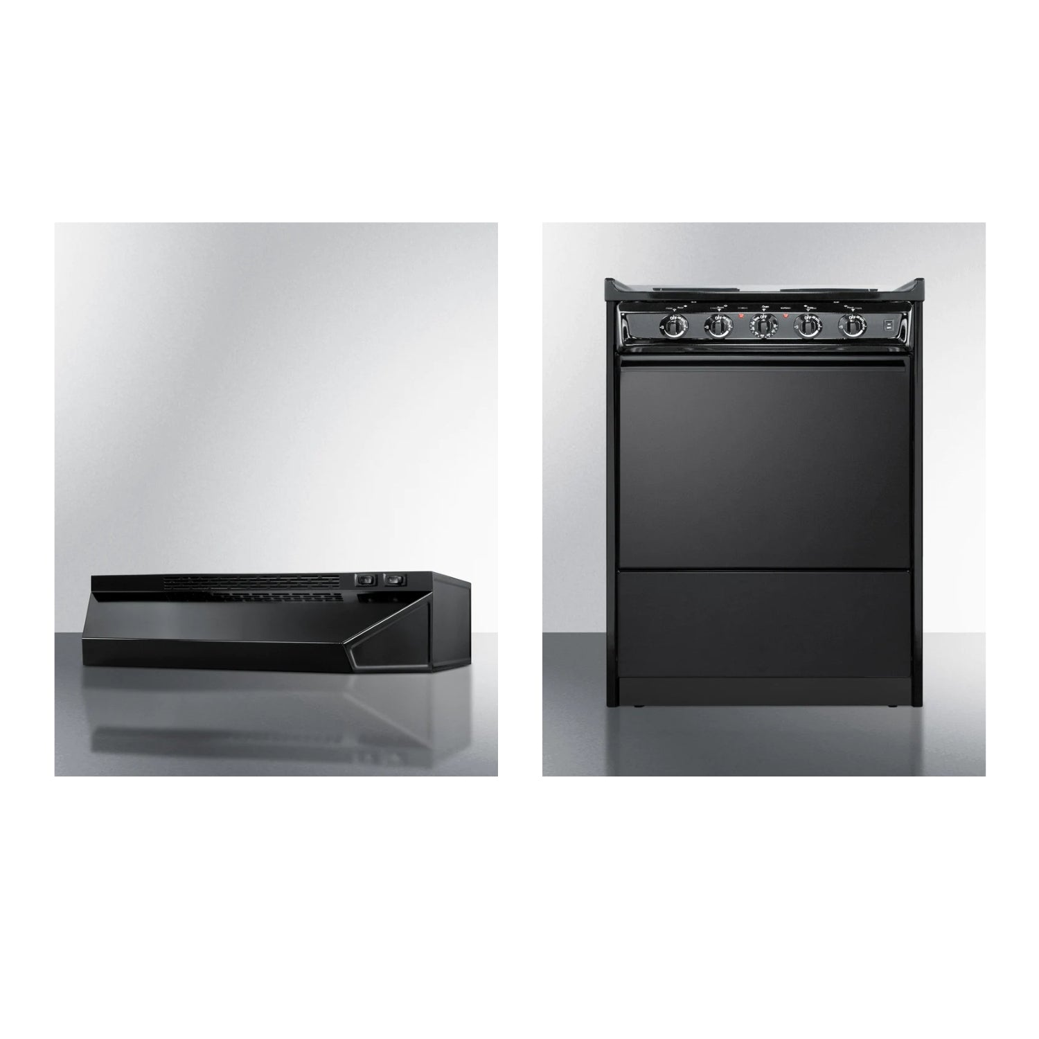 Summit - 24" Under Cabinet Ductless Range Hood and 24" Wide Electric Coil Range Bundle Summit - 24" Under Cabinet Ductless Range Hood and 24" Wide Electric Coil Range Bundle