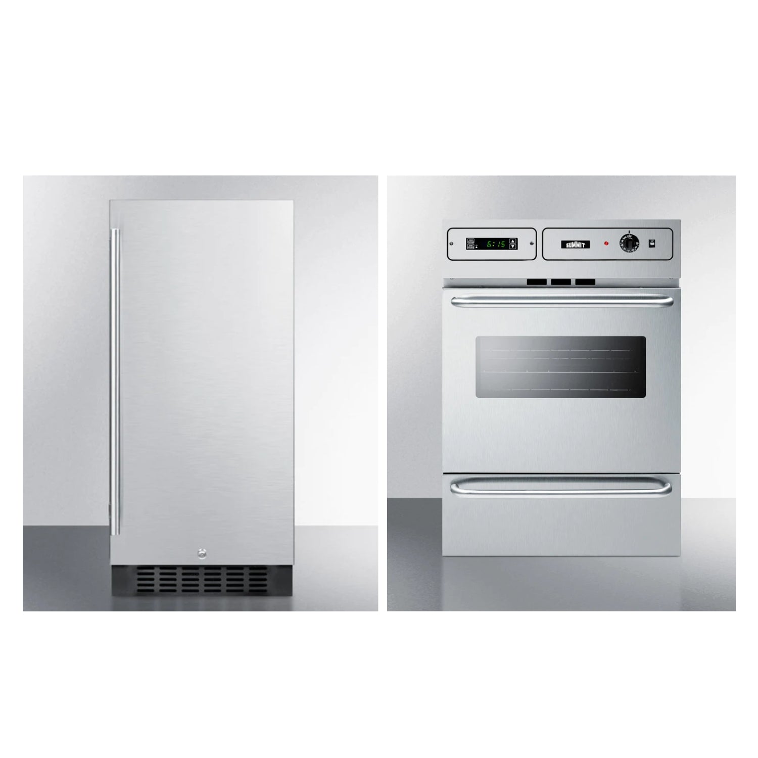 Summit - 15" Wide Built-In All-Refrigerator and 24" Wide Electric Wall Oven Bundle Summit - 15" Wide Built-In All-Refrigerator and 24" Wide Electric Wall Oven Bundle