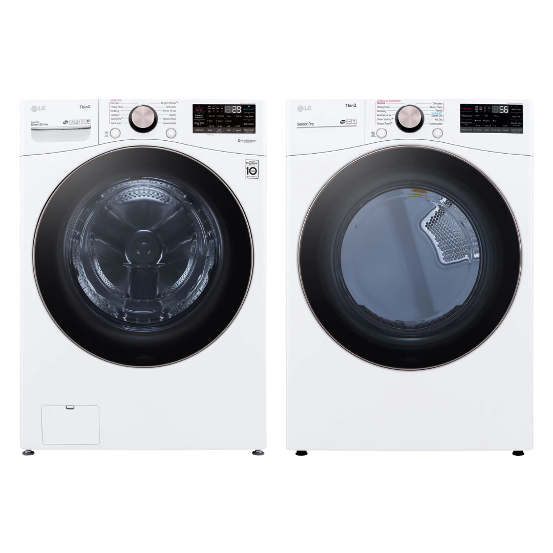 LG - 27 in. 4.5 cu. ft. White Ultra Large Capacity Front Load Washer and LG - 7.4 Cu. Ft. White Ultra Large Capacity Electric Dryer LG - 27 in. 4.5 cu. ft. White Ultra Large Capacity Front Load Washer and LG - 7.4 Cu. Ft. White Ultra Large Capacity Electric Dryer